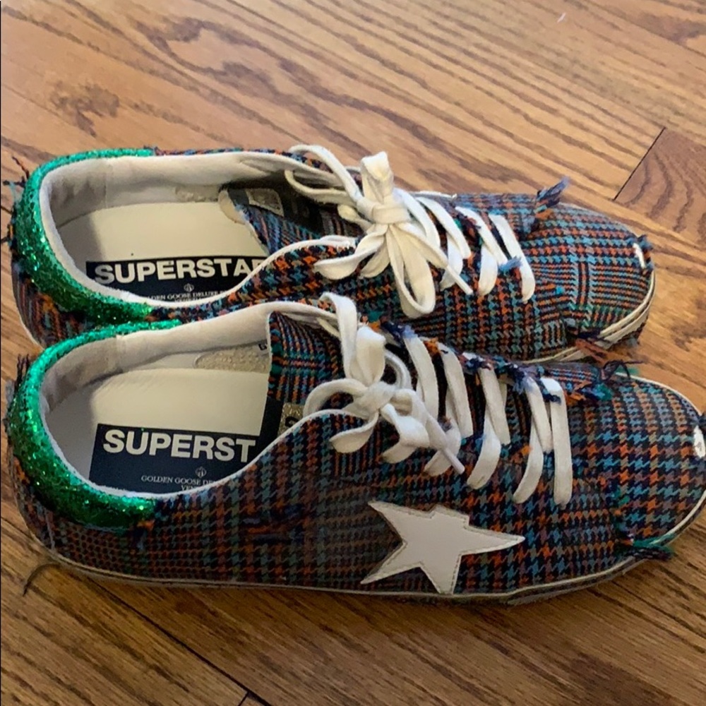 Tartan plaid Golden Goose sneakers